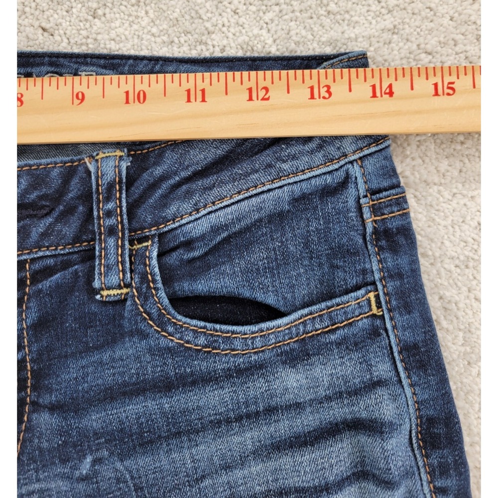 American Eagle Women's Jeggings Size 2 Regular Super Stretch 5 Pocket Whiskered - Picture 4 of 8